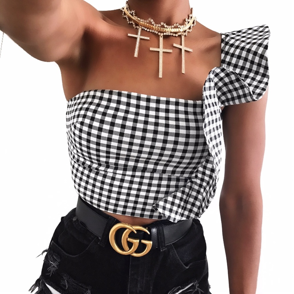 Tiger Mist Gingham Top